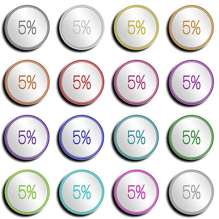 Shiny metal button with different colors.の写真素材