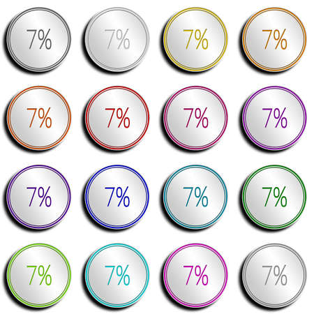 Shiny metal button with different colors.の写真素材