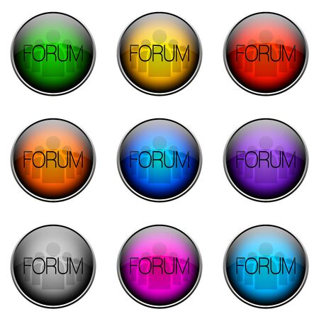 Colorful buttons with different topics. ButtonColor FORUMの写真素材