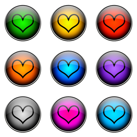 Colorful buttons with different topics. ButtonColor HEARTの写真素材