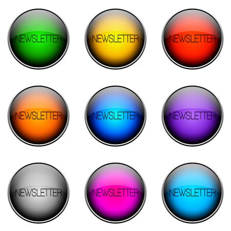 Colorful buttons with different topics. Button Color NEWSLETTERの写真素材