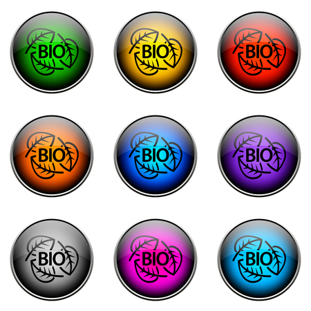 Colorful buttons with different topics. Button Color BIOの写真素材