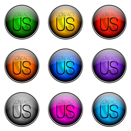 Colorful buttons with different topics. Button Color CONTACTUSの写真素材