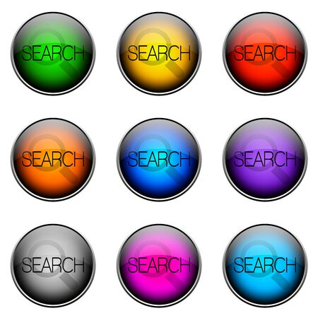 Colorful buttons with different topics. ButtonColor SEARCHの写真素材