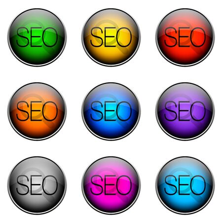 Colorful buttons with different topics. ButtonColor SEOの写真素材