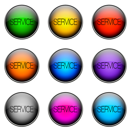 Colorful buttons with different topics. Button Color SERVICEの写真素材