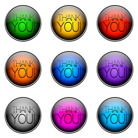 Colorful buttons with different topics. Button Color THANKYOUの写真素材