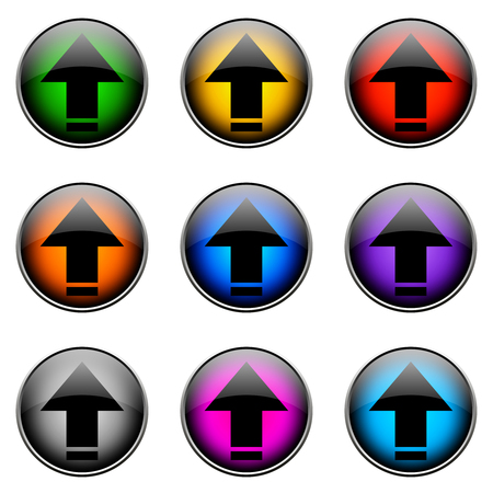 Colorful buttons with different topics. Button Color UPLOADの写真素材