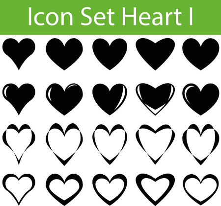 Icon Set Heart I with 20 icons for different purchaseのイラスト素材