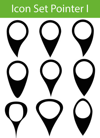 Icon Set Pointer I with 9 icons for different purchaseのイラスト素材