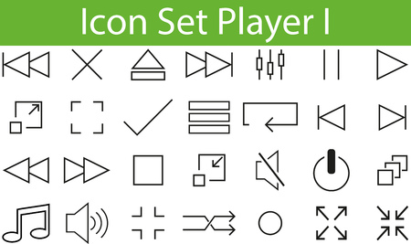 Icon Set Player I with 28 icons for different purchaseのイラスト素材