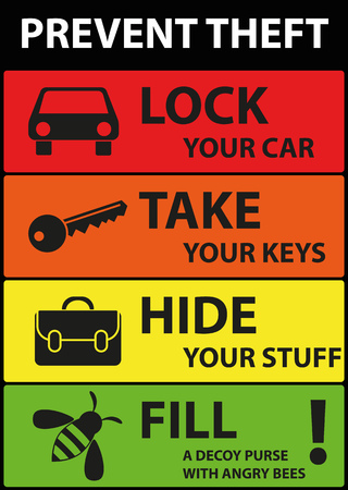 Poster Illustration Graphic Prevent Theft for different purposeのイラスト素材