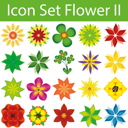 Icon Set Flowers II with 20 icons for different purchaseのイラスト素材