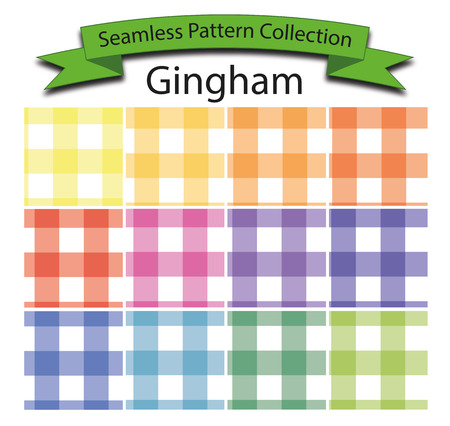 Pattern Collection Seamless Gingham with 12 pattern for different purchaseのイラスト素材