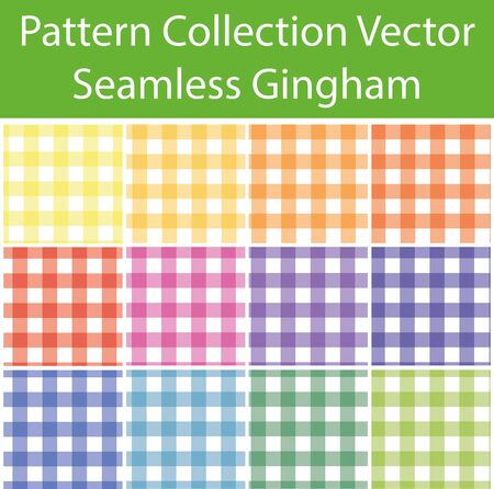 Pattern Collection Seamless Gingham with 12 pattern for different purchaseのイラスト素材