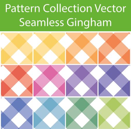 Pattern Collection Seamless Gingham with 12 pattern for different purchaseのイラスト素材