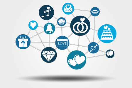 Graphic Vector Network Wedding for different purchaseのイラスト素材