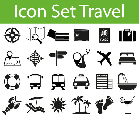 Icon Set Travel with 24 icons for different purchaseのイラスト素材