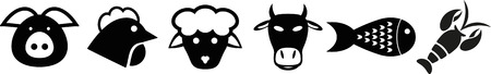 Icon Set Animal with 6 icons for different purchaseのイラスト素材