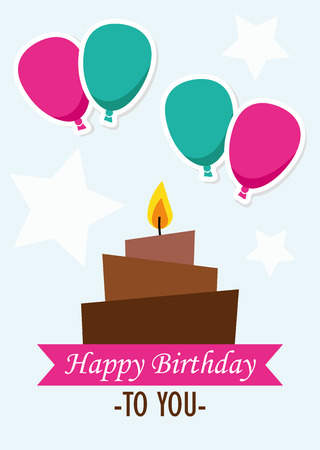 Poster Card Illustration Graphic Vector Happy Birthday To You for different purposeのイラスト素材