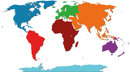 Illustration Graphic Vector World Map colored for different purposeのイラスト素材