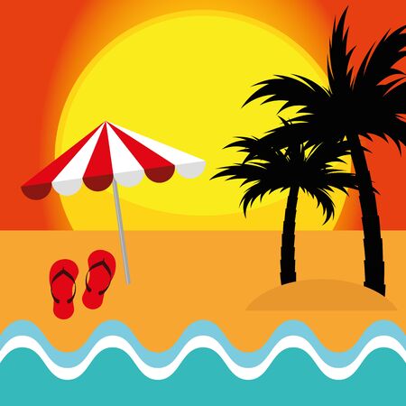 Illustration Graphic Vector Summer, Travel, Holiday for different purposeのイラスト素材