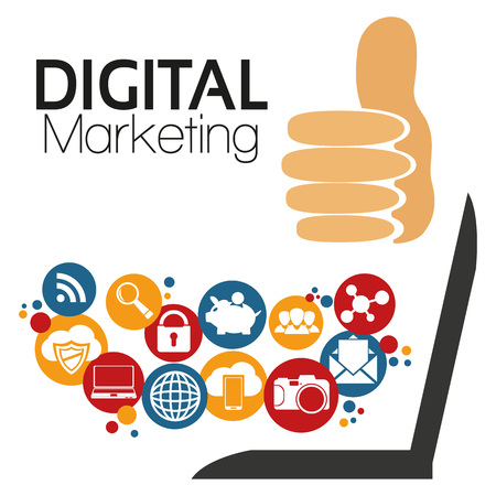 Illustration Graphic Vector Digital Marketing for different purposeのイラスト素材