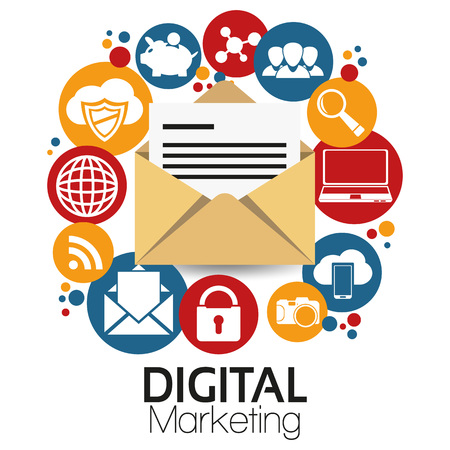Illustration Graphic Vector Digital Marketing for different purposeのイラスト素材