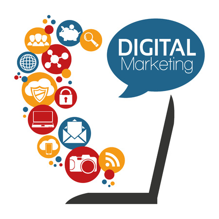 Illustration Graphic Vector Digital Marketing for different purposeのイラスト素材