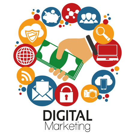 Illustration Graphic Vector Digital Marketing for different purposeのイラスト素材