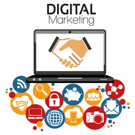 Illustration Graphic Vector Digital Marketing for different purposeのイラスト素材