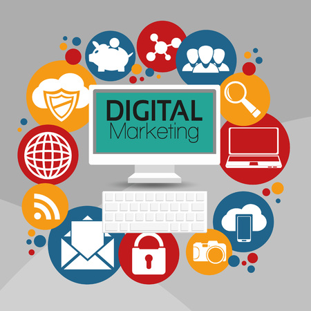 Illustration Graphic Vector Digital Marketing for different purposeのイラスト素材