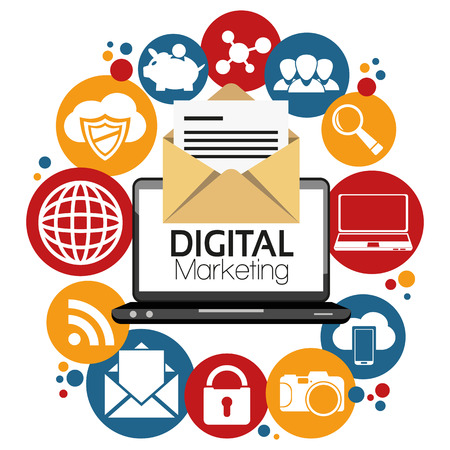 Illustration Graphic Vector Digital Marketing for different purposeのイラスト素材