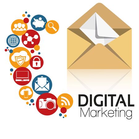 Illustration Graphic Vector Digital Marketing for different purposeのイラスト素材