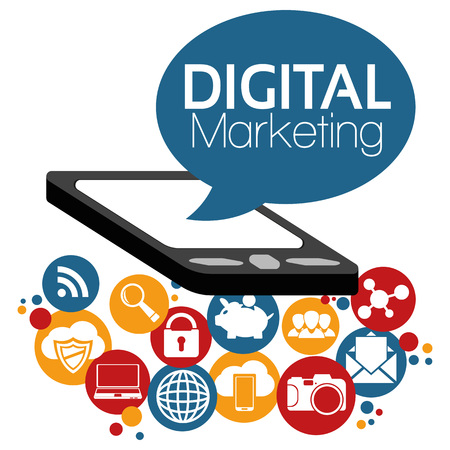 Illustration Graphic Vector Digital Marketing for different purposeのイラスト素材