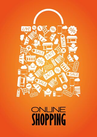 Poster Illustration Graphic Vector Online Shopping for different purposeのイラスト素材