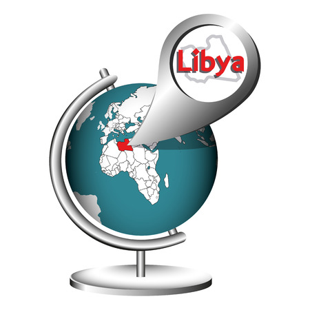 Illustration Vector Graphic Globe Libya for different purpose in web and graphic designのイラスト素材