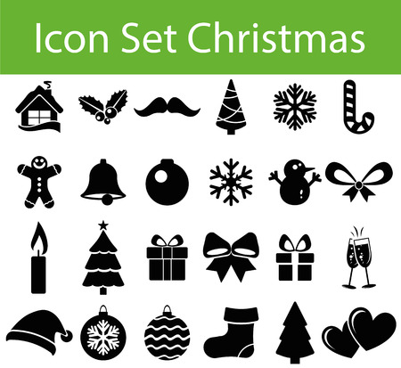 Icon Set Christmas with 24 icons for different purchase in web und graphic designのイラスト素材