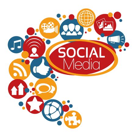 Illustration Vector Graphic Social Media for the creative use in graphic designのイラスト素材