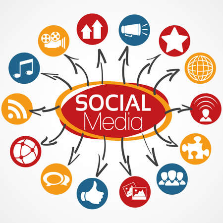 Illustration Vector Graphic Social Media for the creative use in graphic designのイラスト素材