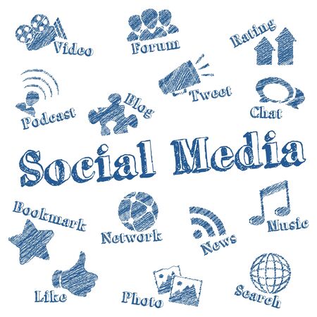 Illustration Vector Graphic Social Media for the creative use in graphic designのイラスト素材