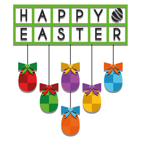 Illustration Vector Graphic Happy Easter with copyspace for the creative use in web and graphic designのイラスト素材