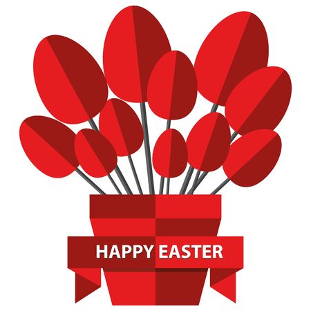 Illustration Vector Graphic Happy Easter with copyspace for the creative use in web and graphic designのイラスト素材