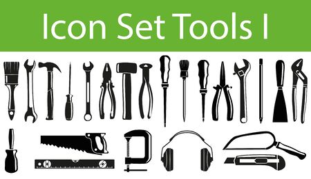 Icon Set Tools I with 23 icons for the creative use in graphic designのイラスト素材
