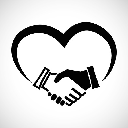 Icon Shape Handshake with heart for creative use in graphic designのイラスト素材