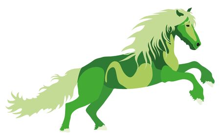 Illustration green Horse for the creative use in graphic designのイラスト素材