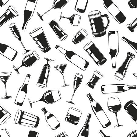 Illustration Seamless Pattern Drinks for the creative use in graphic designのイラスト素材