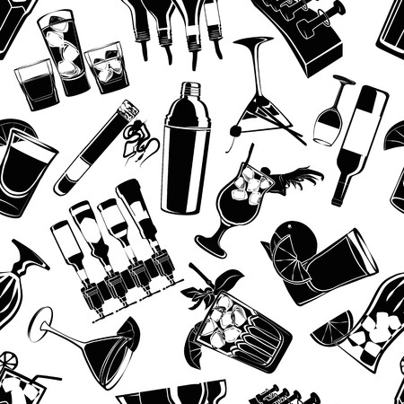 Illustration Seamless Pattern Cocktailbar for the creative use in graphic designのイラスト素材