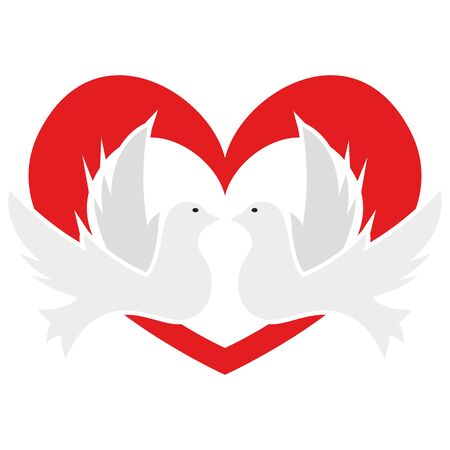 Illustration Peace Doves Heart for the creative use in graphic designのイラスト素材