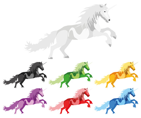 Illustration Set Unicorn for the creative use in graphic designのイラスト素材